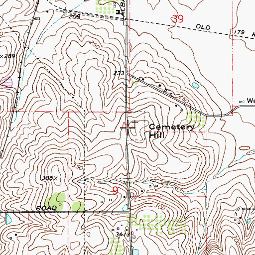 Topographic Map of Cemetery Hill, OR