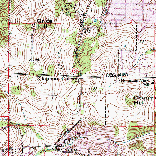 Topographic Map of Chapman Corner, OR
