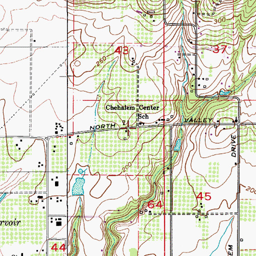 Topographic Map of Chehalem Center School (historical), OR