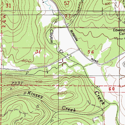 Topographic Map of Clayton Creek, OR