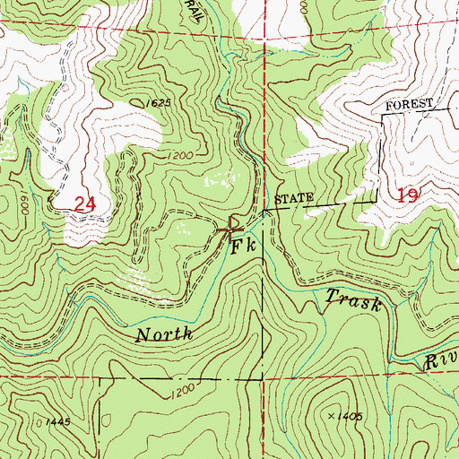 Topographic Map of Clear Creek, OR