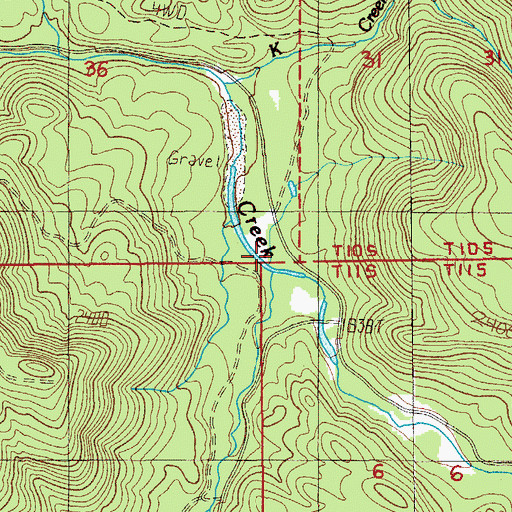 Topographic Map of Cliff Creek, OR