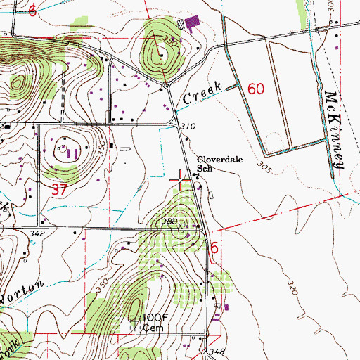 Topographic Map of Cloverdale Elementary School, OR