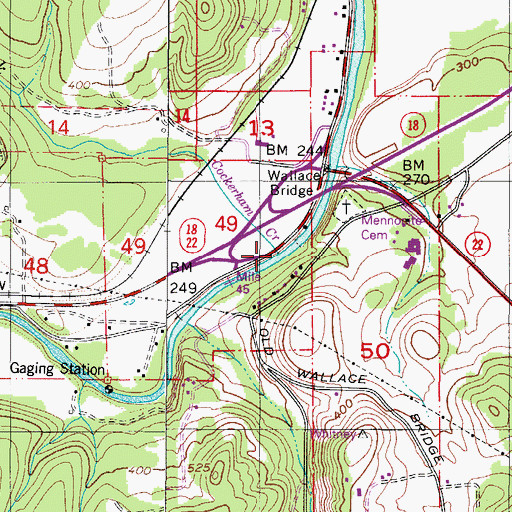 Topographic Map of Cockerham Creek, OR