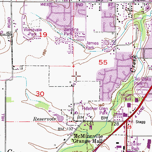 Topographic Map of Columbus Elementary School, OR