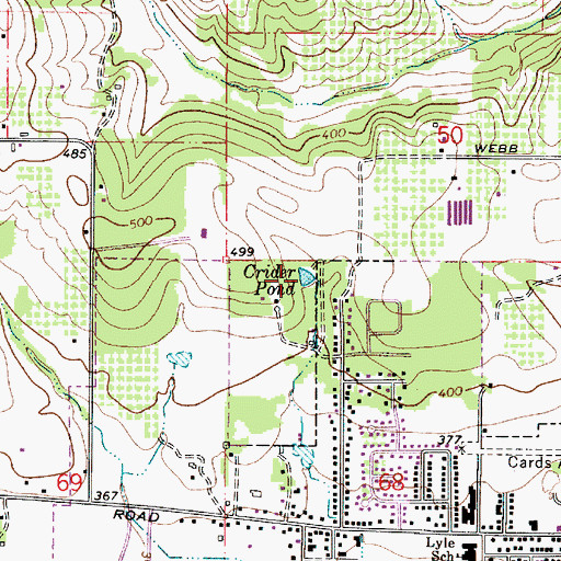 Topographic Map of Crider Pond, OR