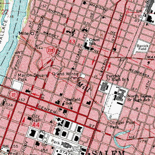 Topographic Map of D and Winter Park, OR