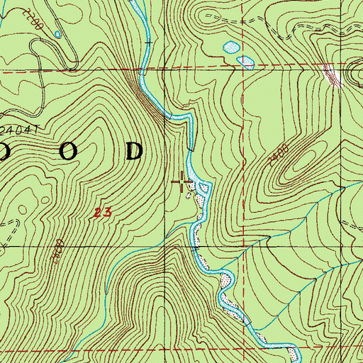 Topographic Map of Dickey Creek, OR