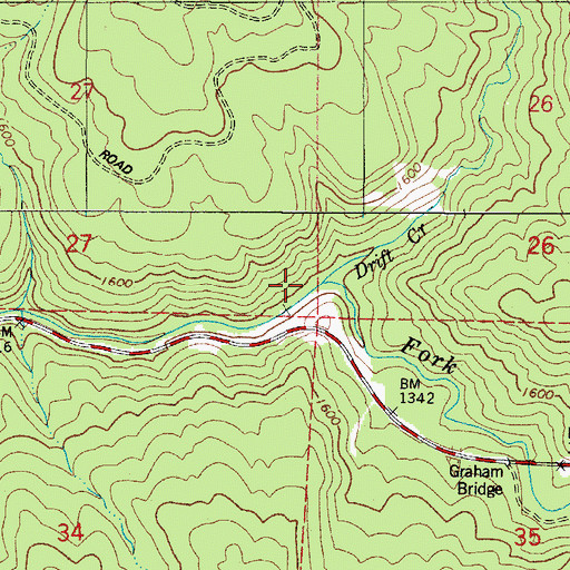 Topographic Map of Drift Creek, OR