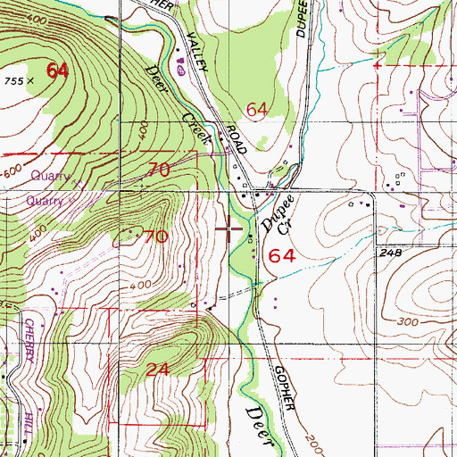 Topographic Map of Dupee Creek, OR