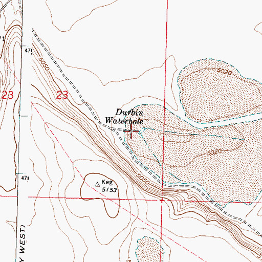 Topographic Map of Durbin Waterhole, OR
