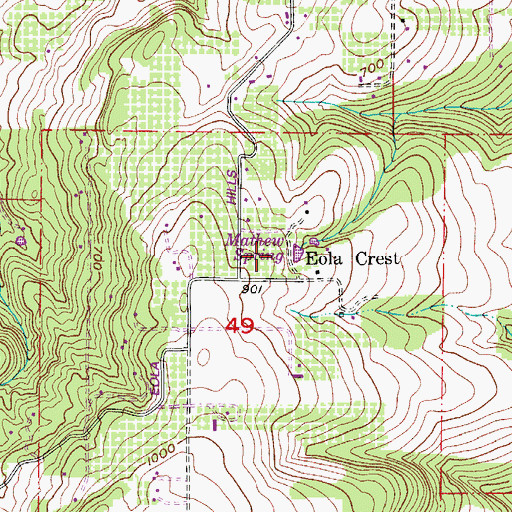 Topographic Map of Eola Crest, OR