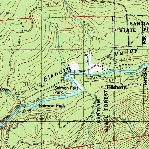 Topographic Map of Evans Creek, OR