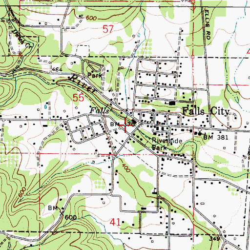 Topographic Map of Falls City, OR