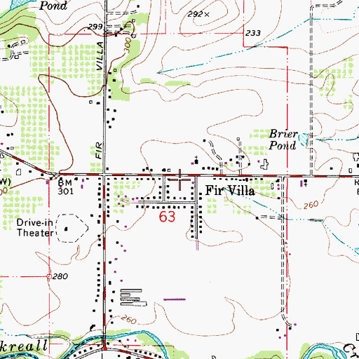 Topographic Map of Fir Villa, OR