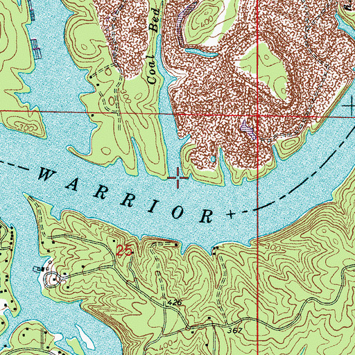 Topographic Map of Coal Bed Creek, AL