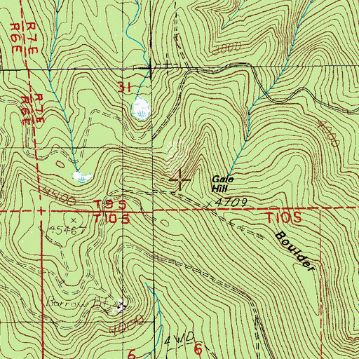 Topographic Map of Gale Hill, OR