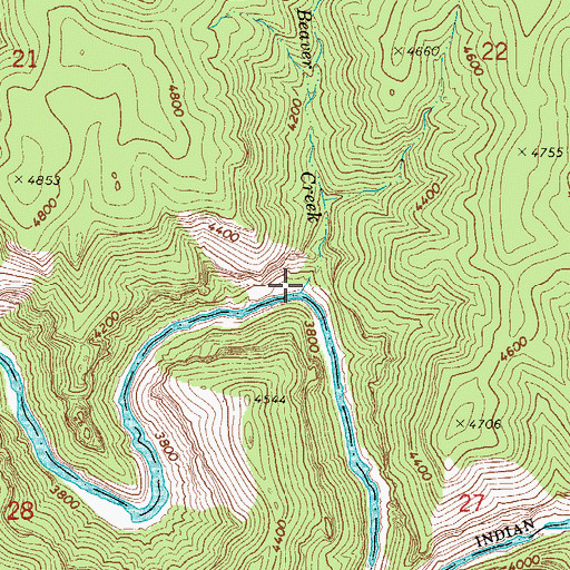 Topographic Map of Beaver Creek, AZ