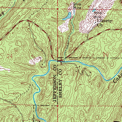 Topographic Map of Coal Branch, AL