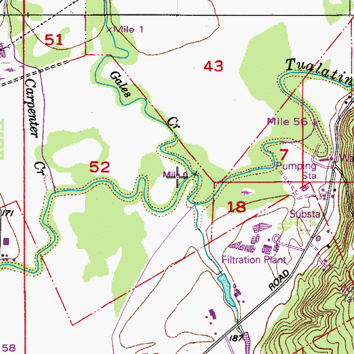 Topographic Map of Gales Creek, OR