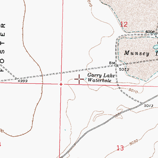 Topographic Map of Garry Lake Waterhole, OR