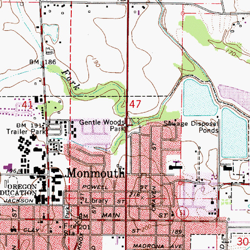 Topographic Map of Gentle Woods Park, OR