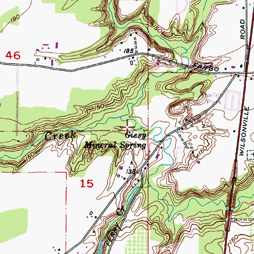 Topographic Map of Giesy Mineral Spring, OR