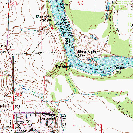 Topographic Map of Glenn Creek, OR
