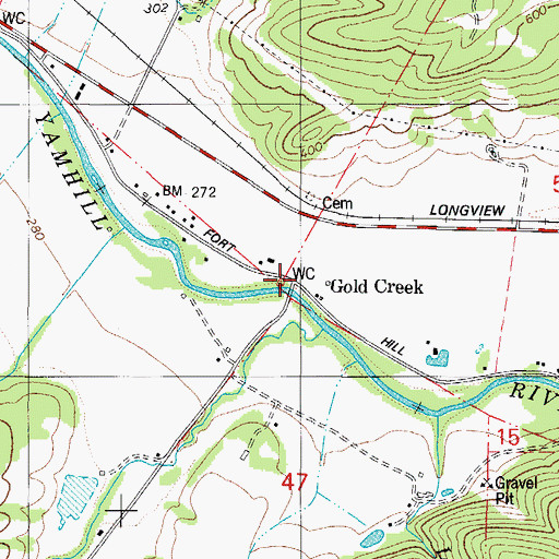 Topographic Map of Gold Creek, OR