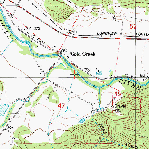 Topographic Map of Gold Creek, OR