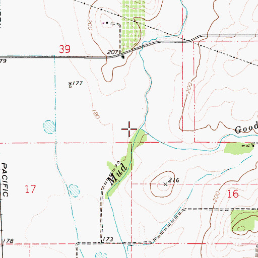 Topographic Map of Goodwin Branch Mud Slough, OR