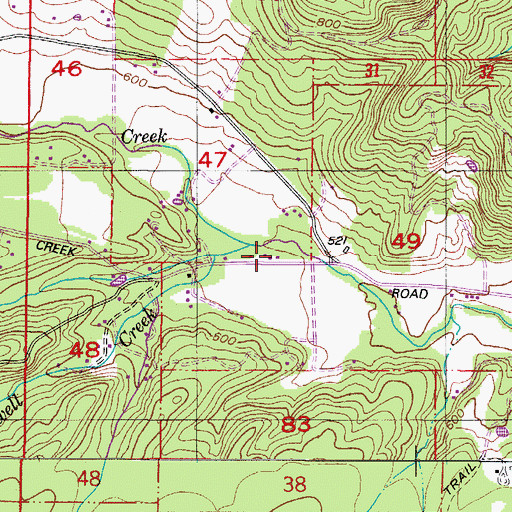 Topographic Map of Gooseneck School, OR