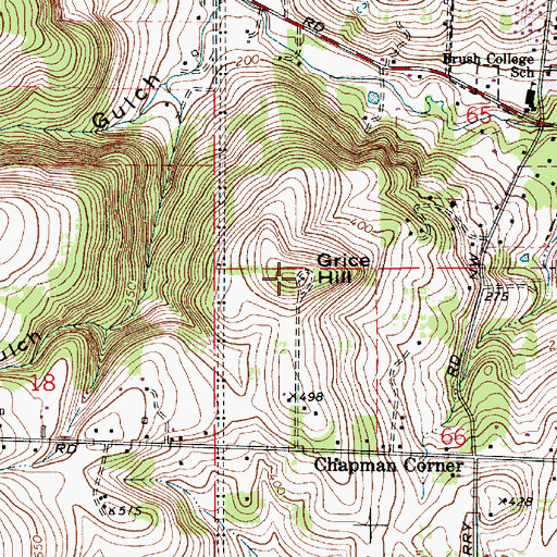 Topographic Map of Grice Hill, OR