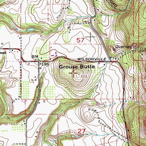 Topographic Map of Grouse Butte, OR
