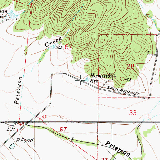 Topographic Map of Hamilton Reservoir, OR