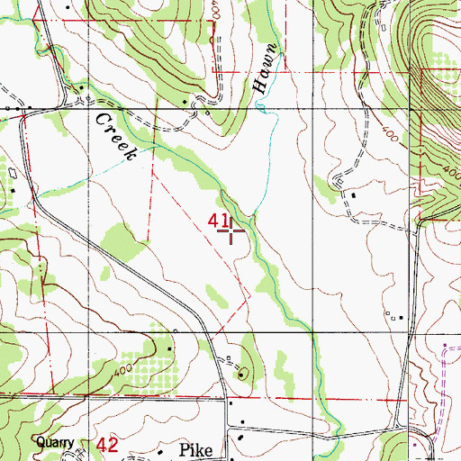 Topographic Map of Hawn Creek, OR