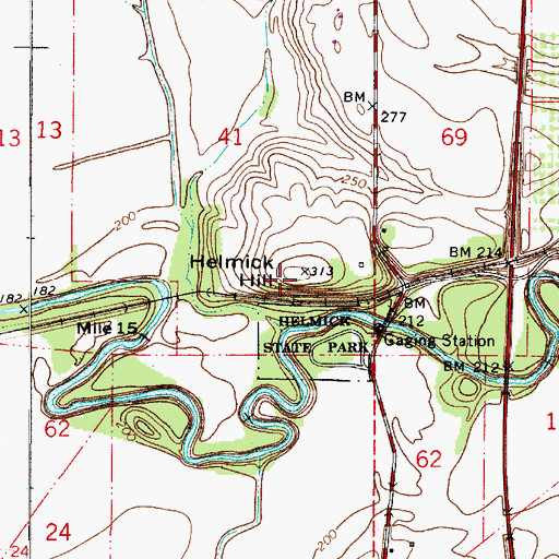 Topographic Map of Helmick Hill, OR