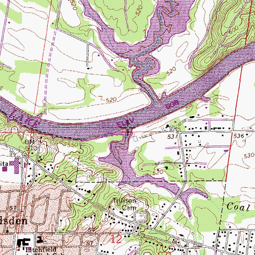 Topographic Map of Coal Creek, AL