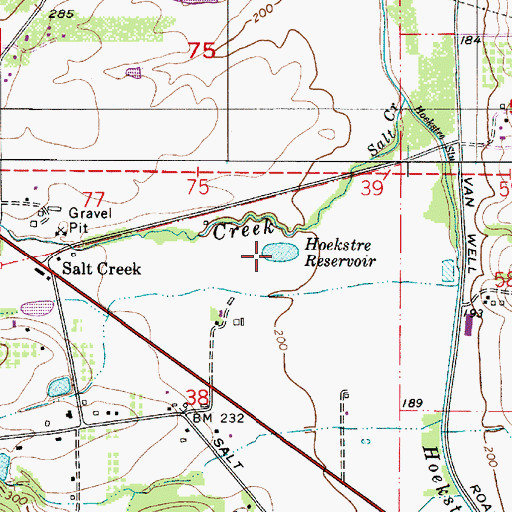 Topographic Map of Hoekstre Reservoir, OR
