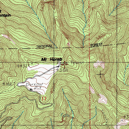 Topographic Map of Mount Horeb, OR