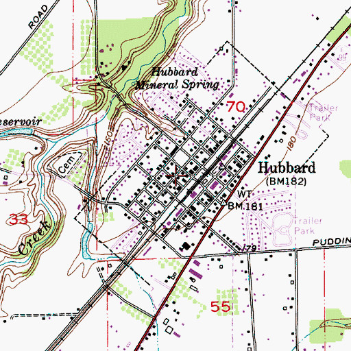 Topographic Map of Hubbard, OR
