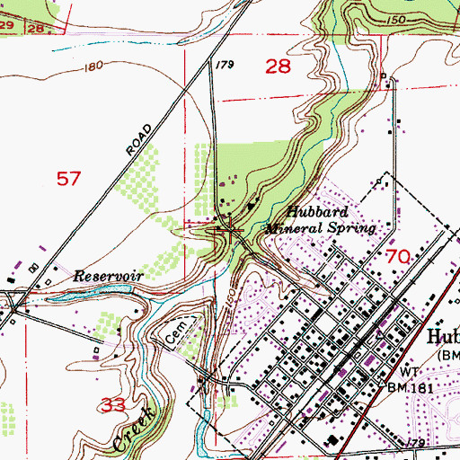 Topographic Map of Hubbard Mineral Spring, OR