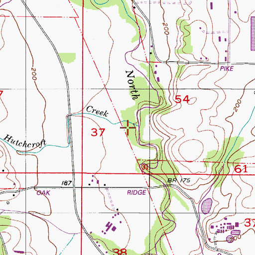 Topographic Map of Hutchcroft Creek, OR