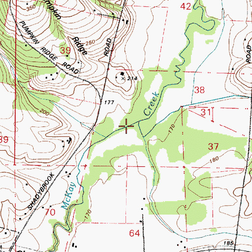 Topographic Map of Jackson Creek, OR