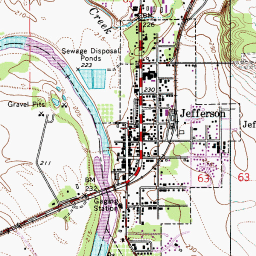 Topographic Map of Jefferson, OR