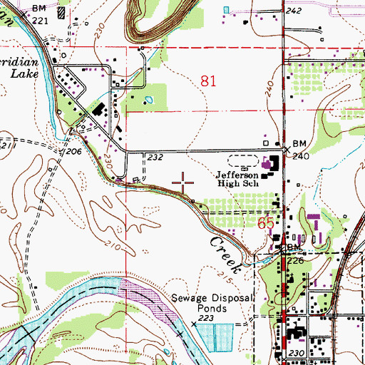 Topographic Map of Jefferson High School, OR