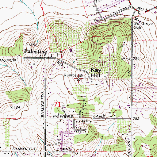 Topographic Map of Kay Hill, OR