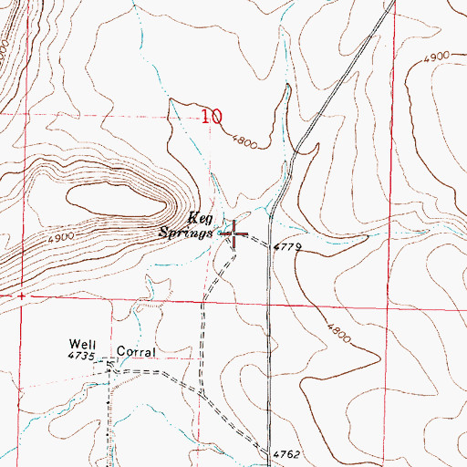 Topographic Map of Keg Springs, OR