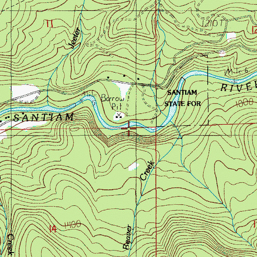 Topographic Map of Kiel Creek, OR