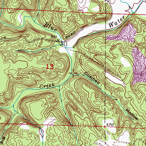 Topographic Map of Coalbed Hollow, AL